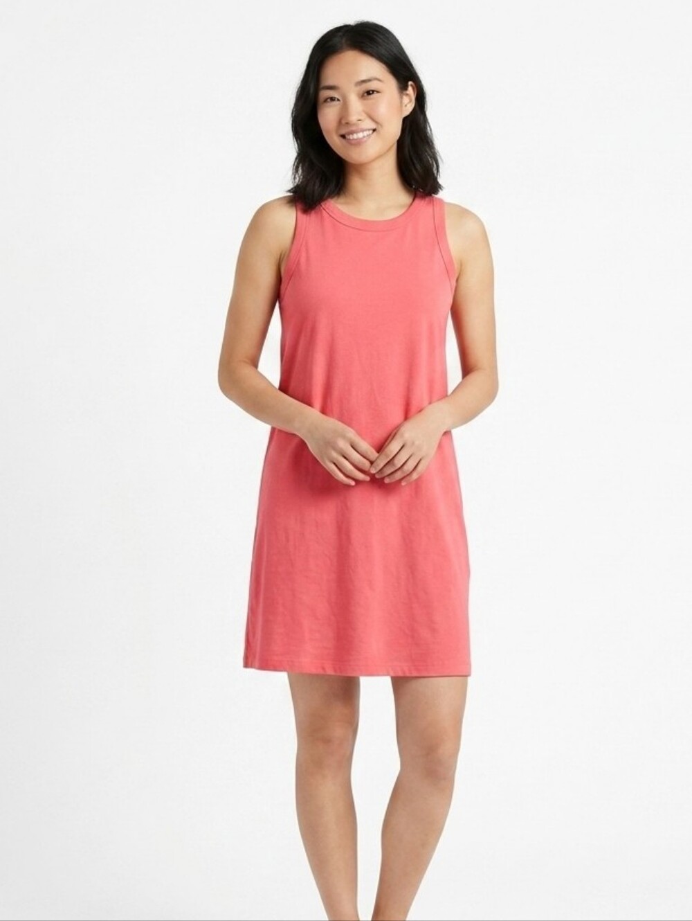 NWT  Sonoma‎ Cotton Tank Mini Dress  Womens XS Pink Sleeveless Casual Layering